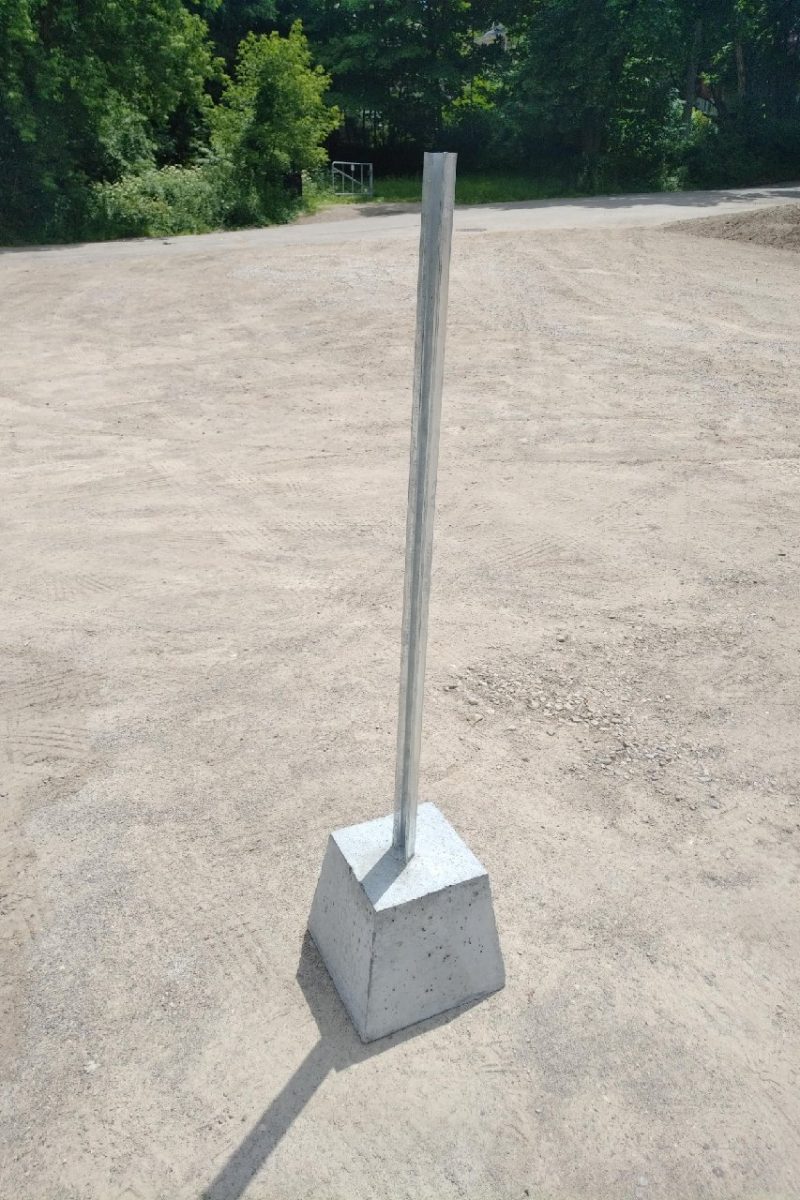 140 lb Concrete Base With 62 inch Sign Post Guelph Signs